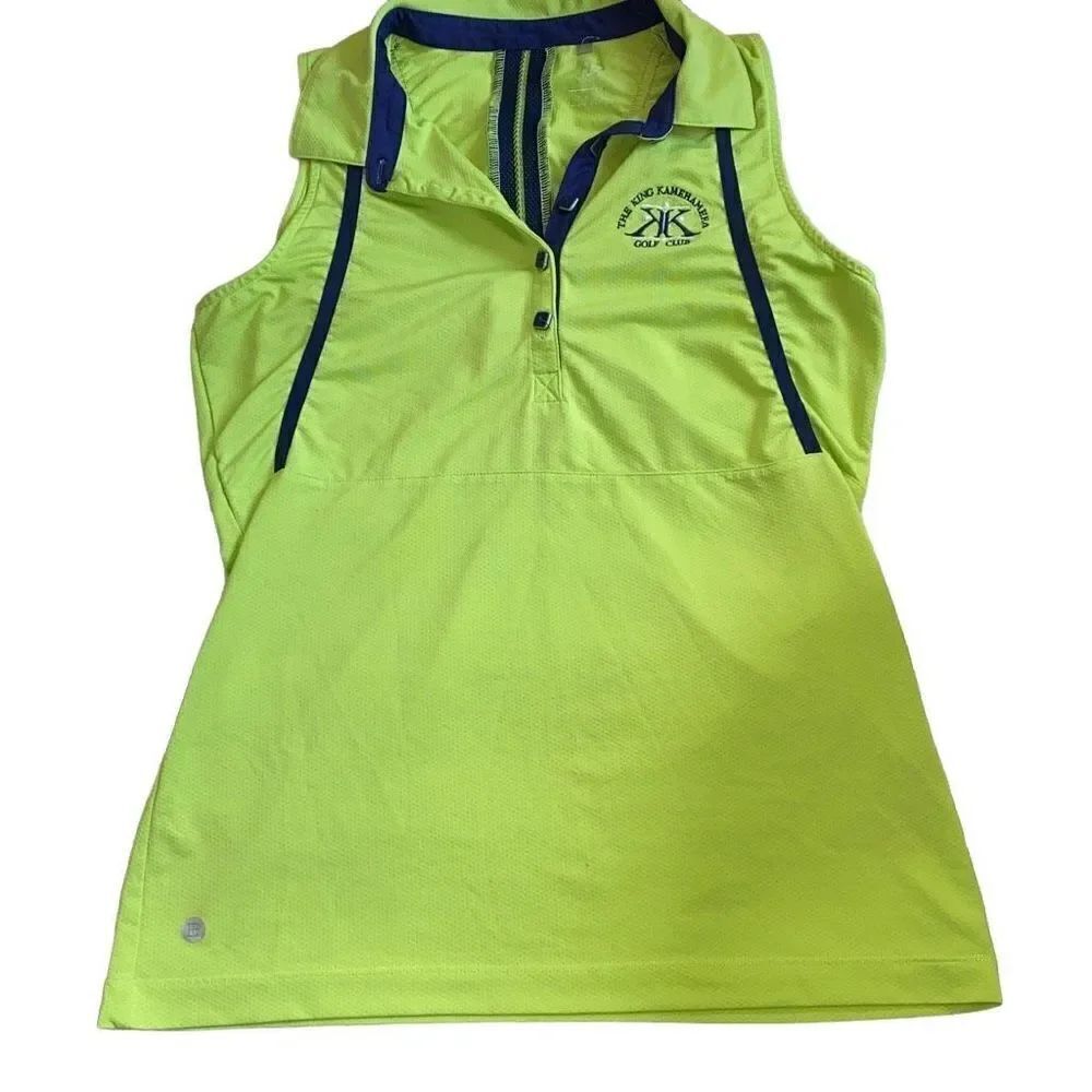 EP Pro Sport Golf Blouse Sleeveless Collared Moisture Wicking Athletic Neon Gree